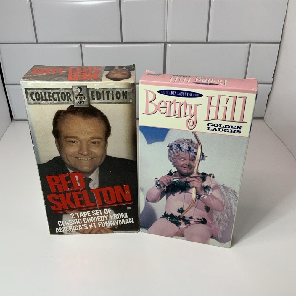 RED SKELTON VHS 2 Tape Set #1 FUNNY & Benny Hill Golden Laughs